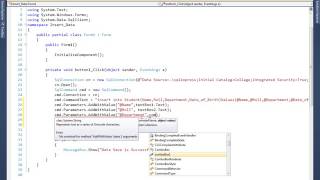 Insert Data With Parameters in C# Net