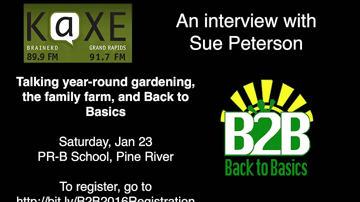 Sue Peterson talking on KAXE Local Foods Segment 0...