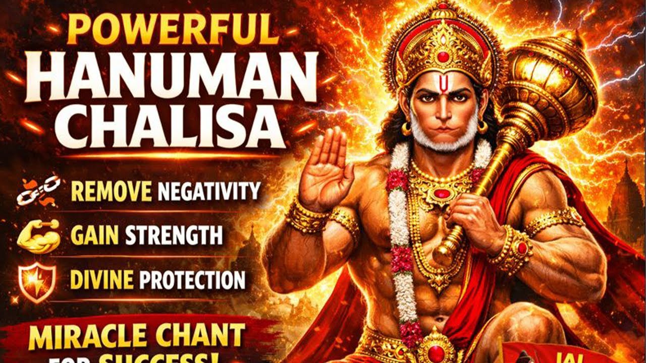 POWERFUL HANUMAN CHALISA | Remove Negative Energy | Attract Strength & Protection