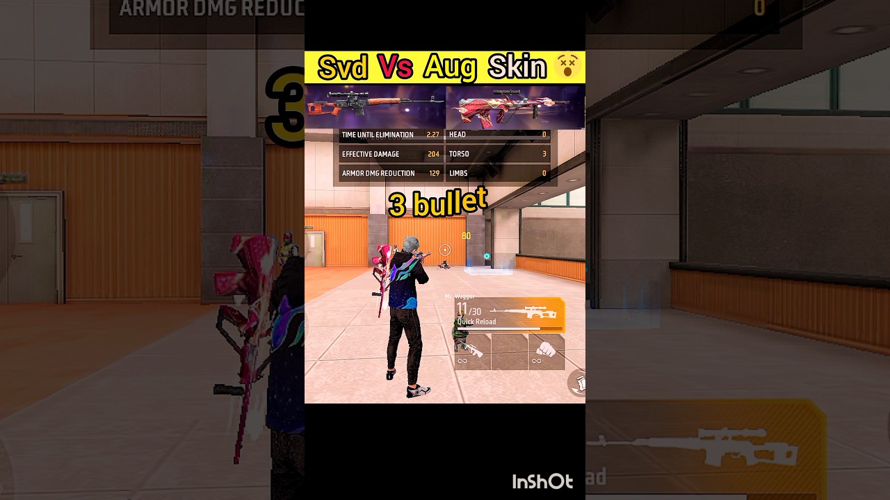 svd vs aug skin ability test free fire 😱🔥 