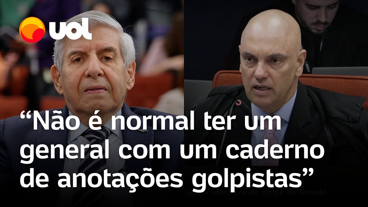 Moraes sobre Heleno: 'Não é normal um general quatro estrelas ter um caderno de anotações golpistas'