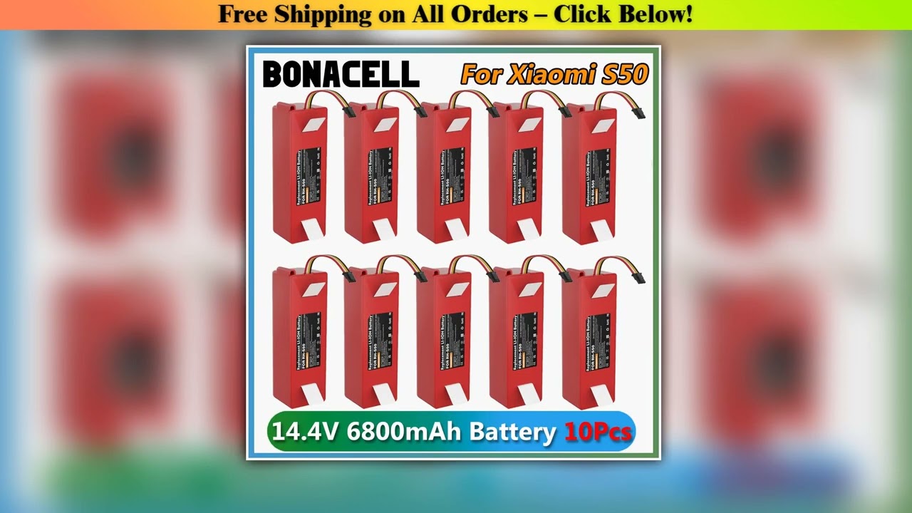 For Xiaomi Roborock S50 14.4V 6800mAh Replacement Battery Robotic Vacuum Cleaner S51 S52 S53 S55