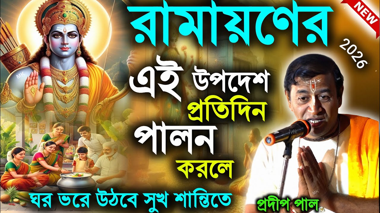 রামায়ণের এই উপদেশ প্রতিদিন পালন করলে ঘর ভরে উঠবে সুখ শান্তিতে ! প্রদীপ পাল ! pradip pal new kirtan