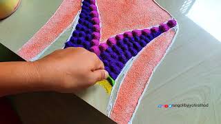 #1304 Cute girl rangoli || satisfying video || sand art