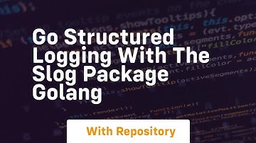 go structured logging with the slog package golang
