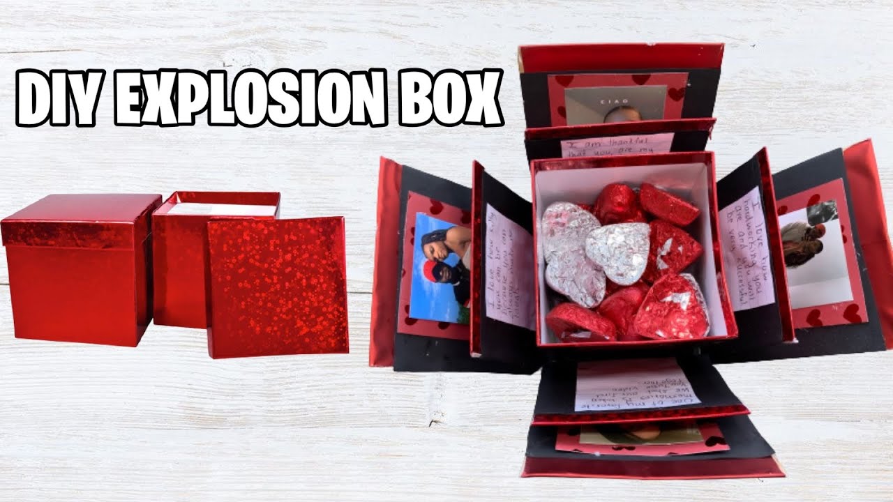 How to make Exploding box / Scrapbook box, Valentine's Day Gift Idea