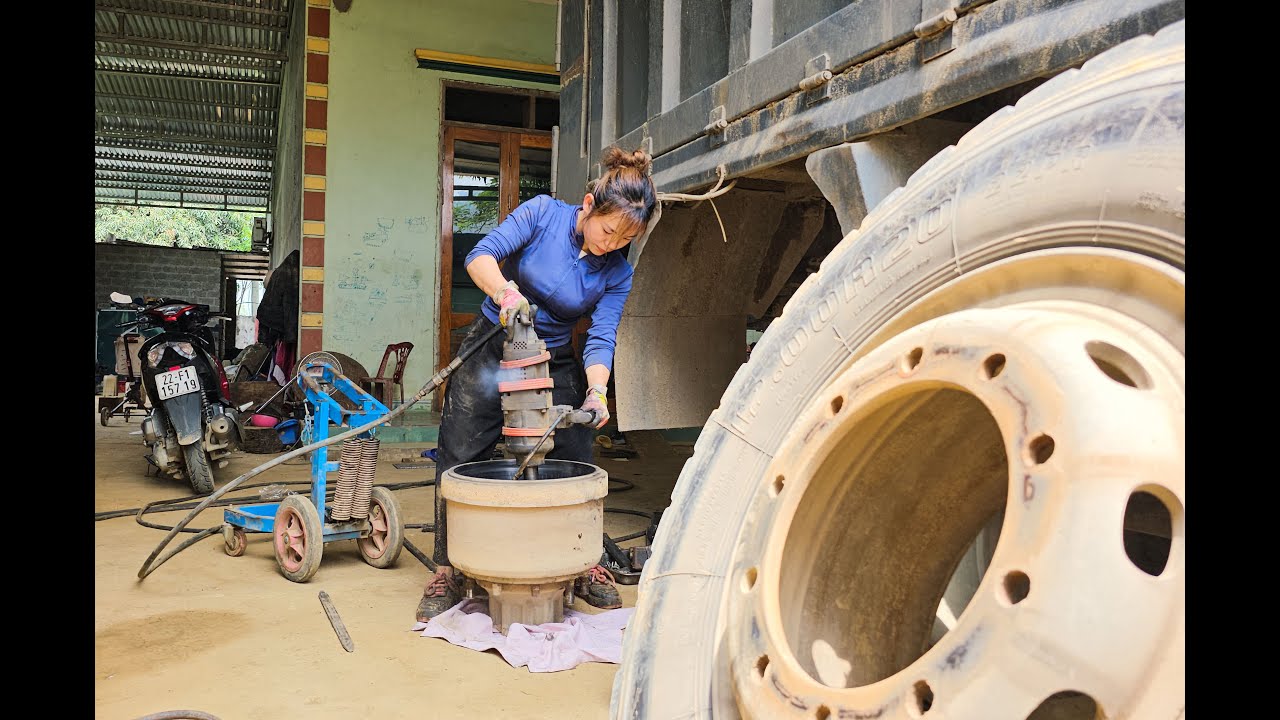 full video: girl mechanic's constant truck repair work