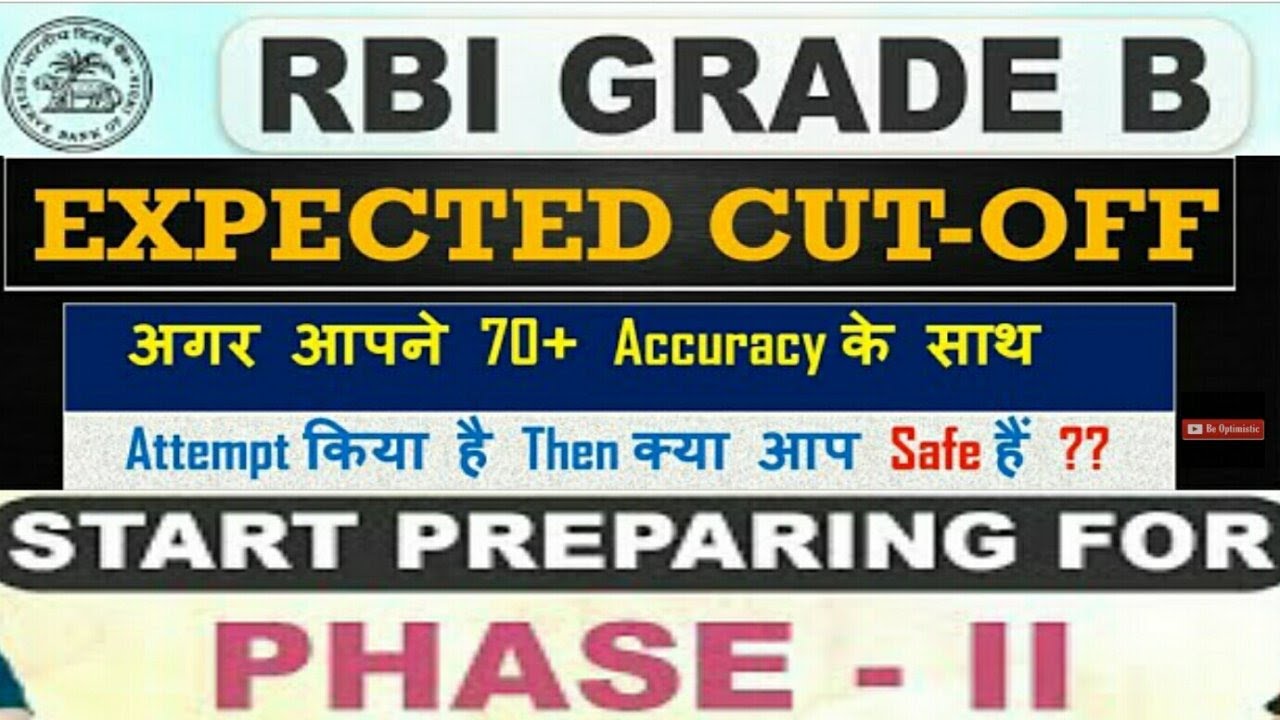 RBI Grade B 2021 Expected Cutoff Category wise Sectional cutoff phase 1