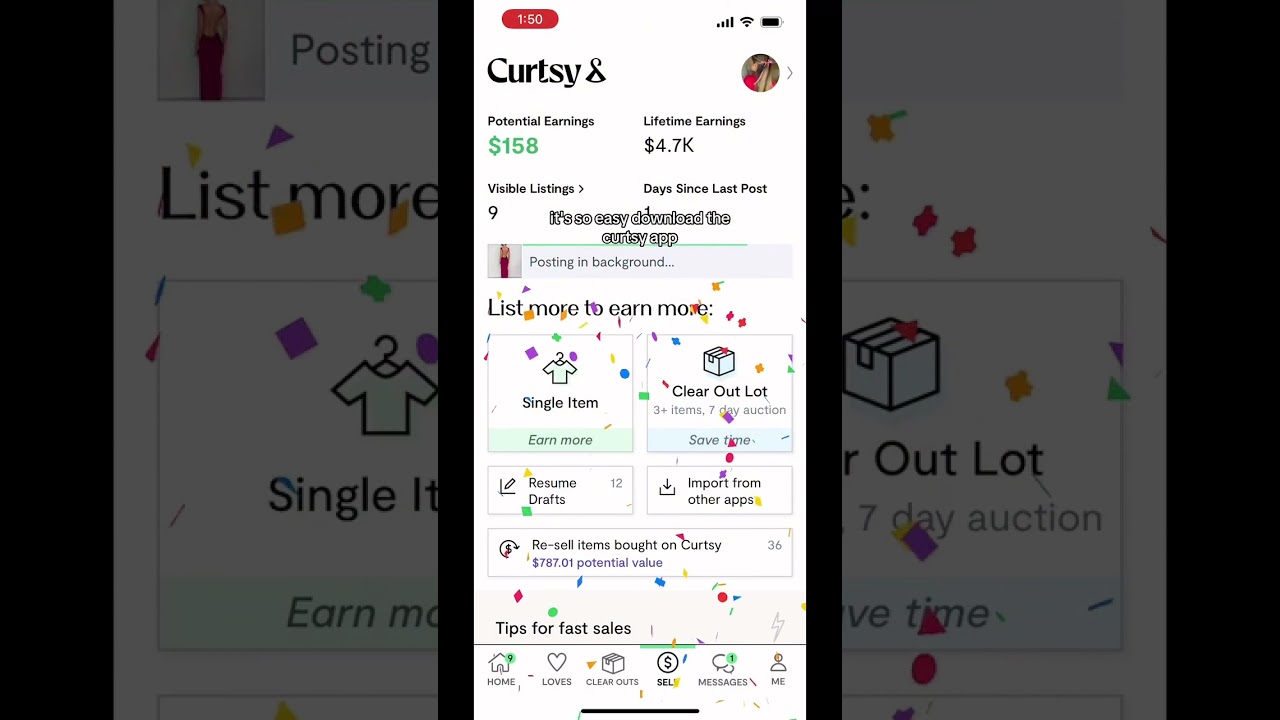 make money on the app Curtsy 💸🤑♻️  