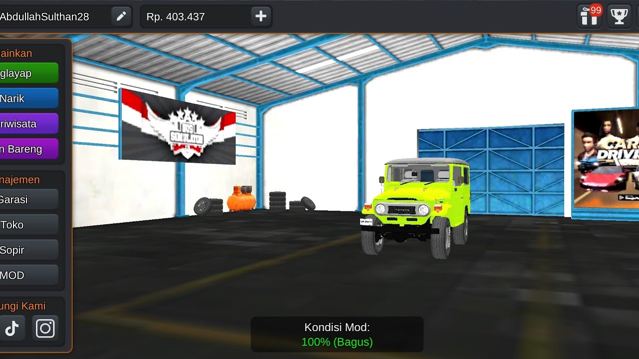 BUSSID Gameplays: Trip from Banyuwangi to Semarang with Toyota Land Cruiser FJ40 Part 1.