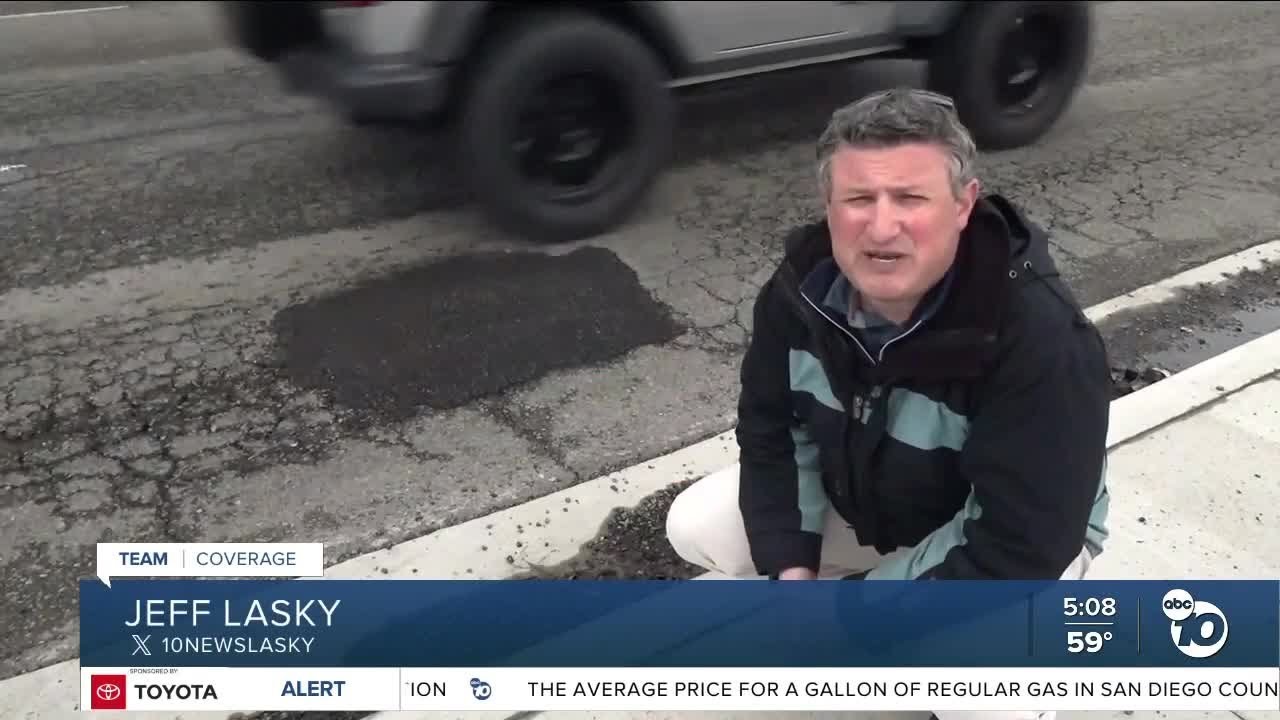 Recent storms creating pothole problems - YouTube