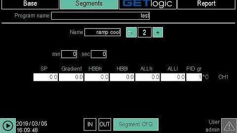 Gefran 3850T - Program segments config - SUB ITA