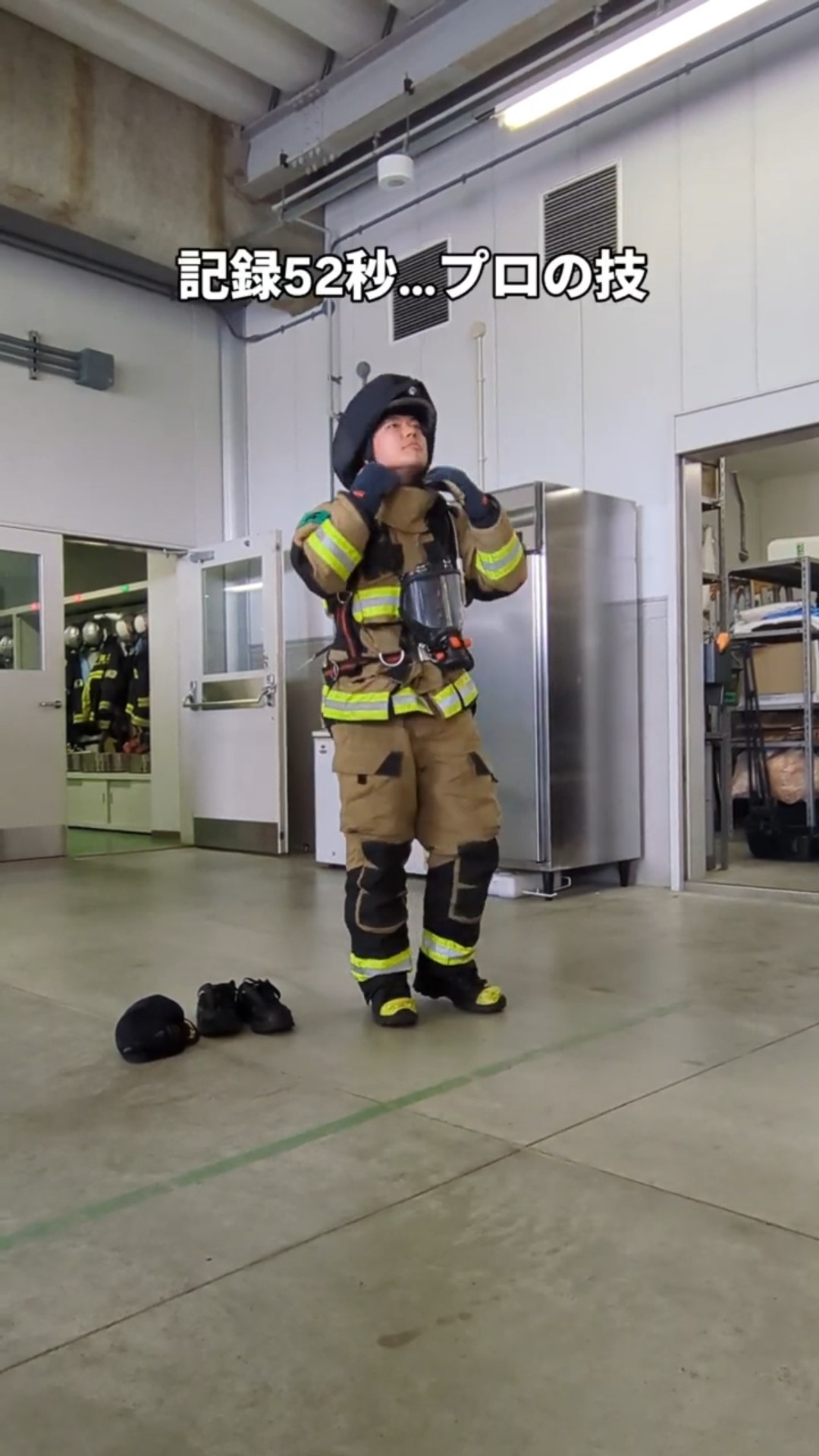 Firefighters demonstrate quick costume changes in front of