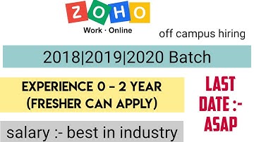 Zoho Off-Campus Hiring For Technical Support Engineer Role