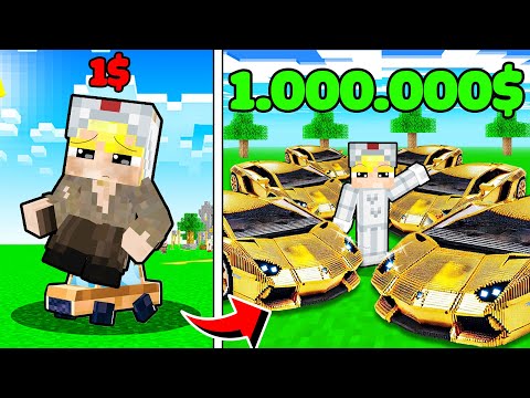 Chicken Bowl Open Super Car Shop 1$ Vs 1,000,000$ In Minecraft!