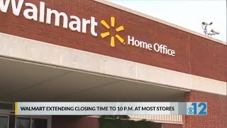 Walmart extending closing time to 10 p.m. at most stores