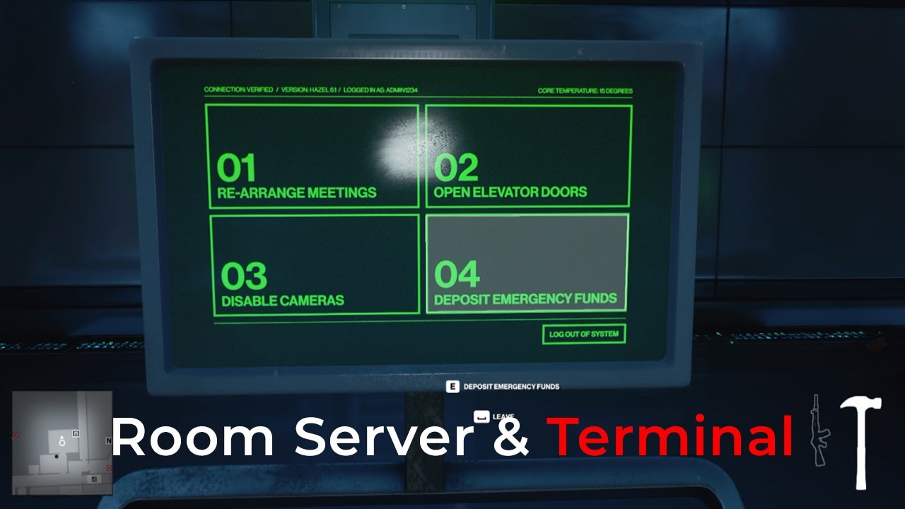Hitman 3 How To Find Server Room & Access Terminal (On The Top Of The