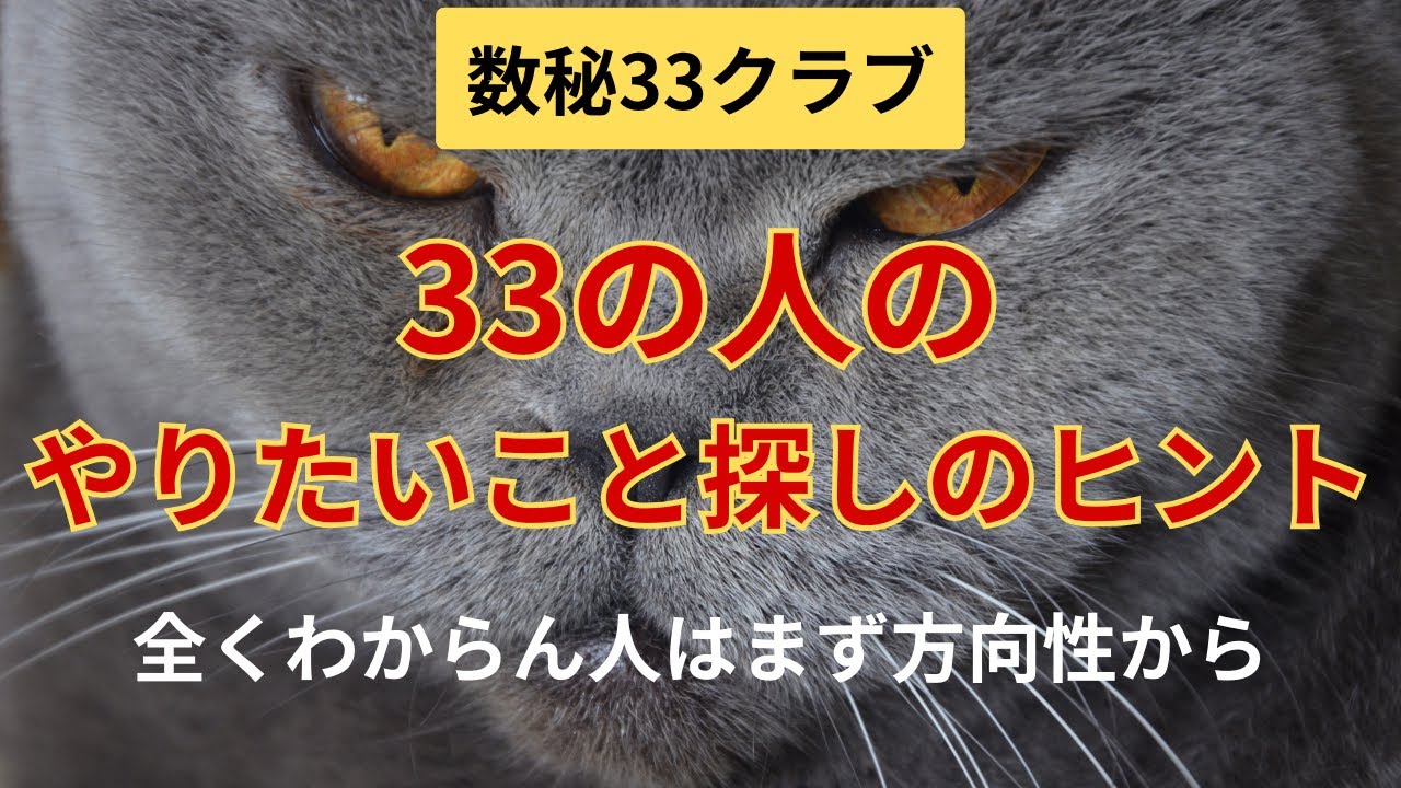 【数秘33クラブ】33の人　やりたいことが全然わからんとき見て欲しい