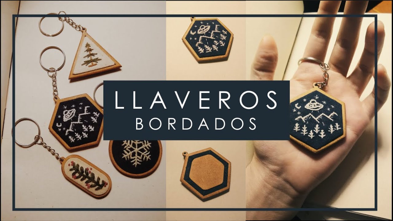 Llaveros de tela bordados ▷ Llaveros bordados