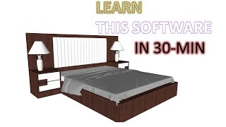 Sketchup Tutorial  Beginners-Making of  Modern Bed design with Side Table II screenshot 3