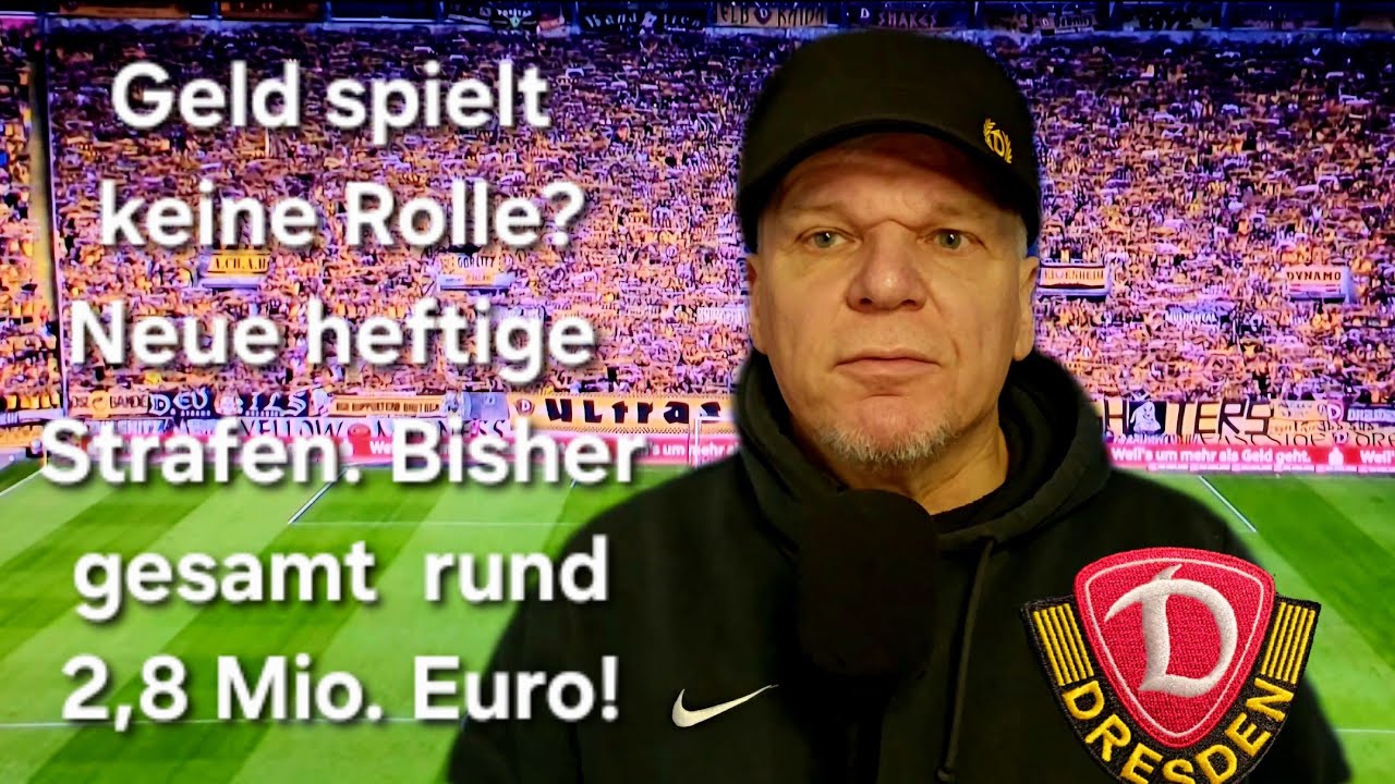 Dynamo Dresden, Strafen: 113.000 €. Gesamt 2,8 Mio. €! Niemand ist größer als der Verein. Außer UD?
