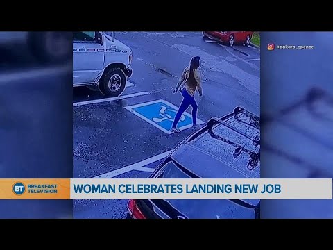 BT Bright Spot: Woman celebrates landing new job with a happy dance