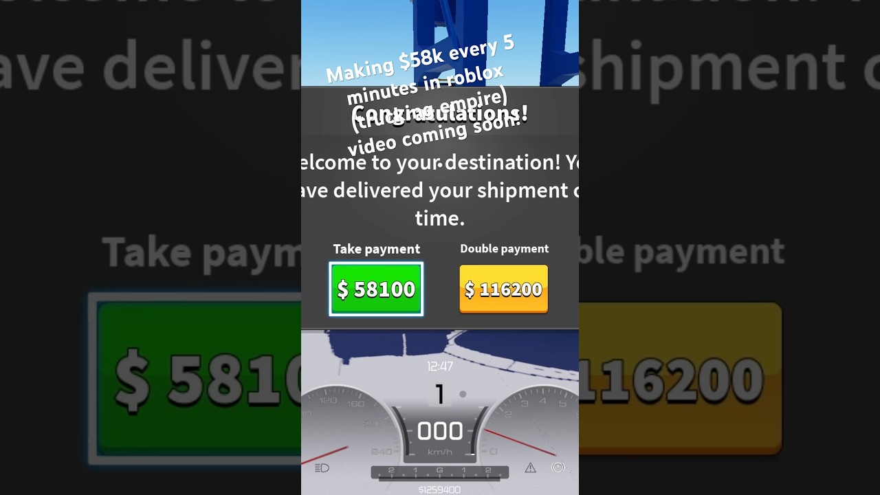 +58k every 5 minutes in Roblox (trucking empire) video coming soon, keep an eye out! 