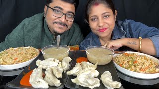 Street Style Egg Chowmein &Chicken Steam Momo Eating Showy Chutney,Hot Soupkolkata Street Food