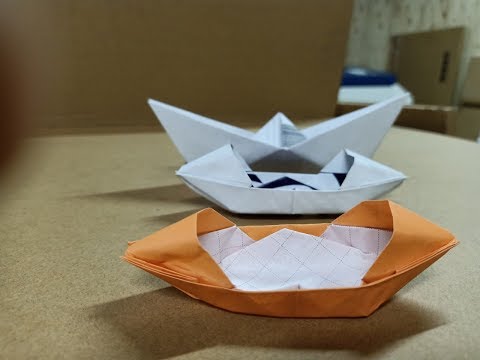 Video Cách gấp chiếc thuyền giấy có mui và không có mui đơn... - youtube