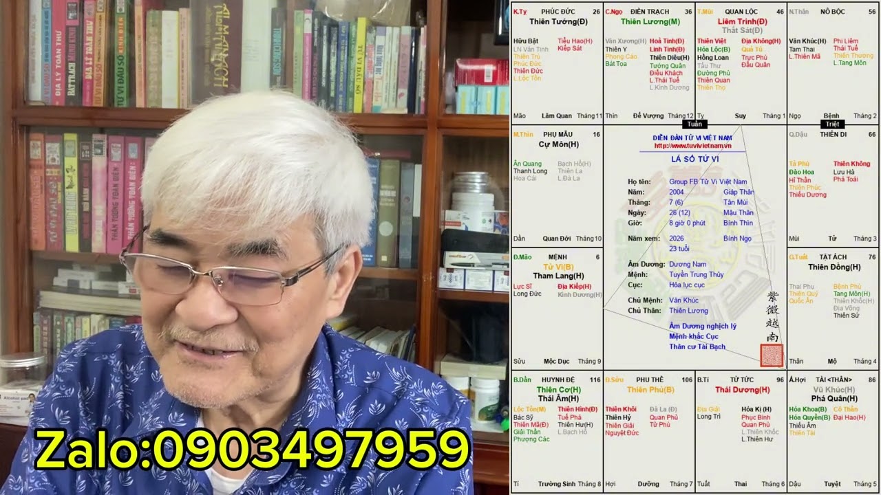 Tuổi Giáp Thân(2004)Nam Mệnh Tử Tham Cư Mão Tử Vi Mệnh Lý - Bùi Biên Thuỳ 