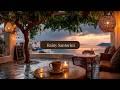 Rainy Santorini Café ☕ Greek Island Summer Rain &amp; Relaxing Jazz Ambience
