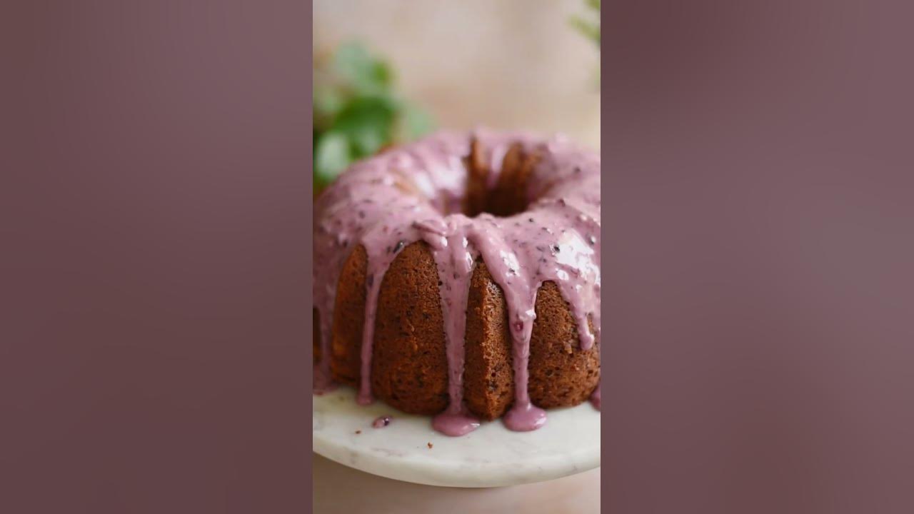 The is the perfect cake for spring! It’s a blackberry cream cheese pound cake and it’s dreamy!