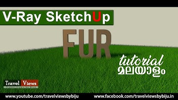 vray fur | V-Ray SketchUp FUR | Malayalam Tutorial
