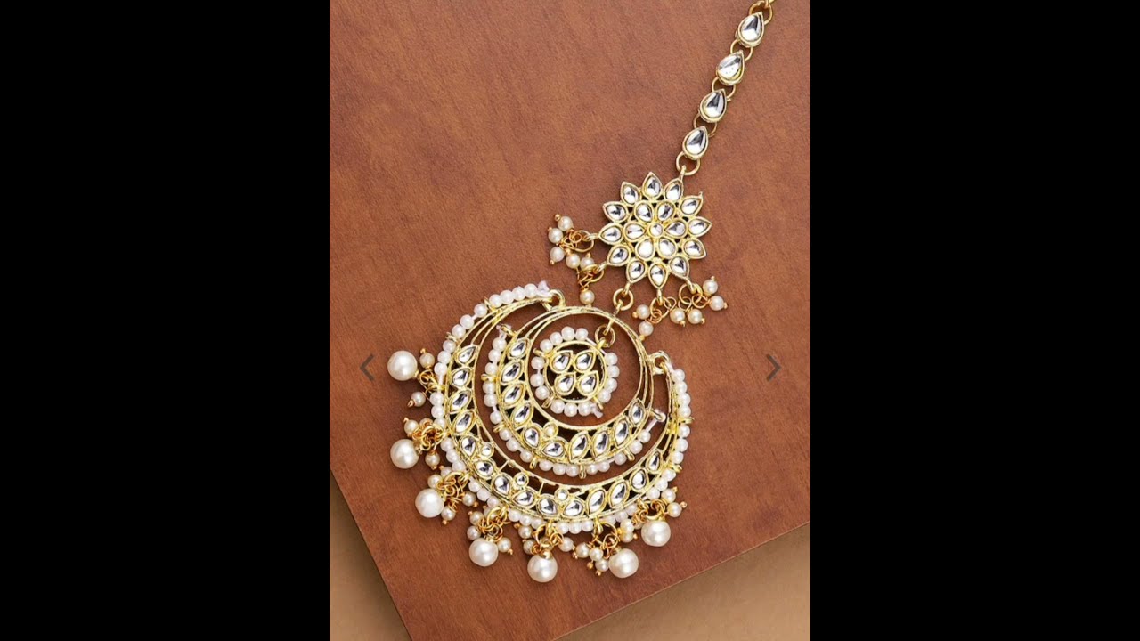 forehead jewellery maang tikka maang patta on Myntra Rubans, Zaveri pearls, priyaasi,