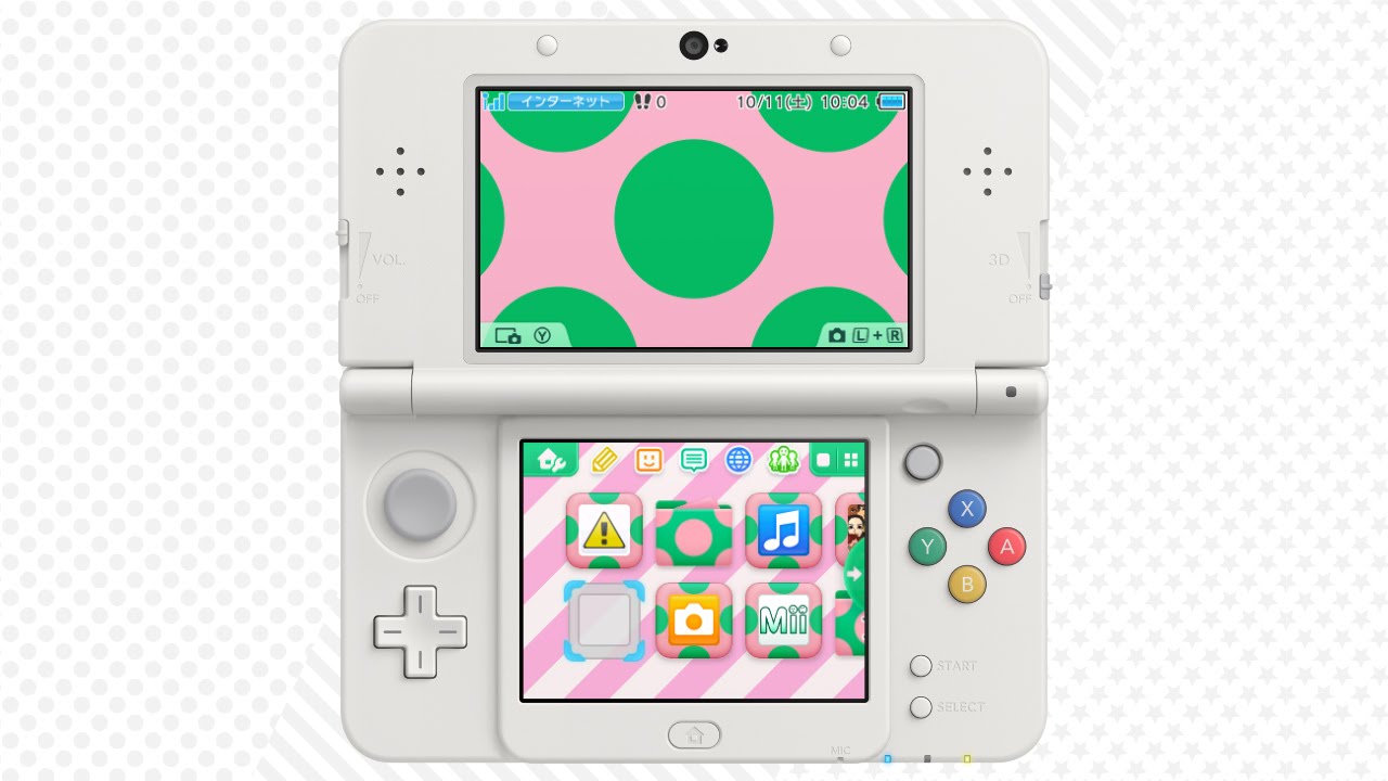 大きなドット ピンク×グリーン [ニンテンドー3DS テーマ] - YouTube