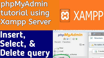 PHP MYSQL Tutorial in phpMyAdmin using Xampp server insert select and delete query #phpmyadmin