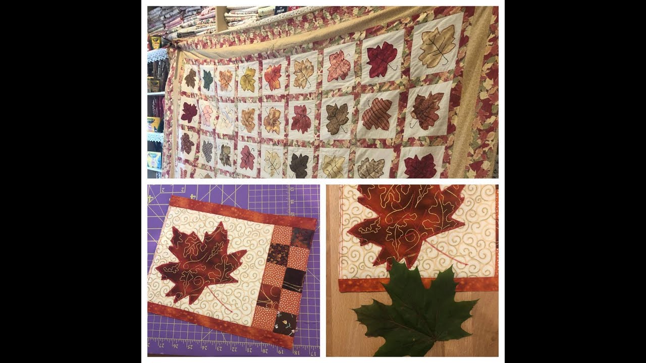 EASY GIFTS ~ Applique Leaf Mug Rug/Placemat Tutorial plus a  Leaf Quilt Story!:)