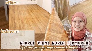 BEDROOM MAKEOVER #1 - pemasangan karpet vinyl korea | aesthetic dan murah banget! screenshot 4