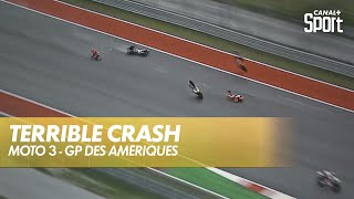 Leffroyable Crash Entre Acosta Migno Et Alcoba En Moto3 - Gp Des Amériques