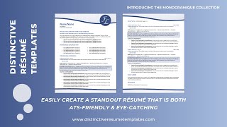 Professional & Easy-to-Edit with Microsoft Word Resume Template with a Monogram