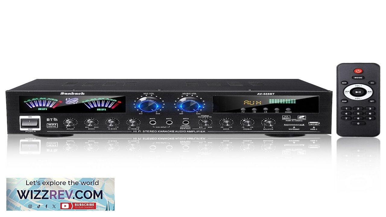 SUNBUCK AV555BT 4000W 5CH Home Amplifiers Bass Audio Power