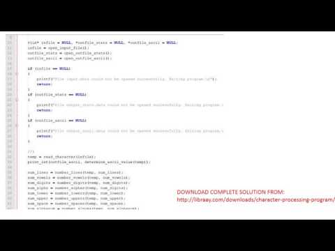 Character Processing Program in C
