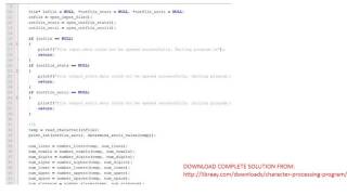 Character Processing Program in C