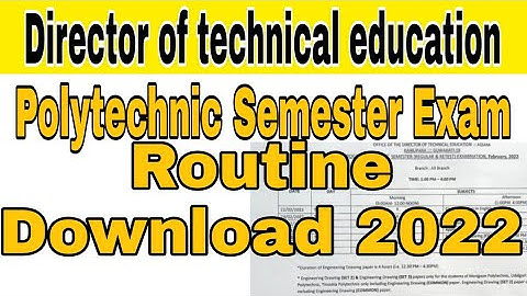 polytechnic semester exam date |director of technical education scholarship | polytechnic admission