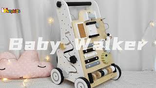 Okeykids Wooden Baby Walker | Not Only Help Learning Walking