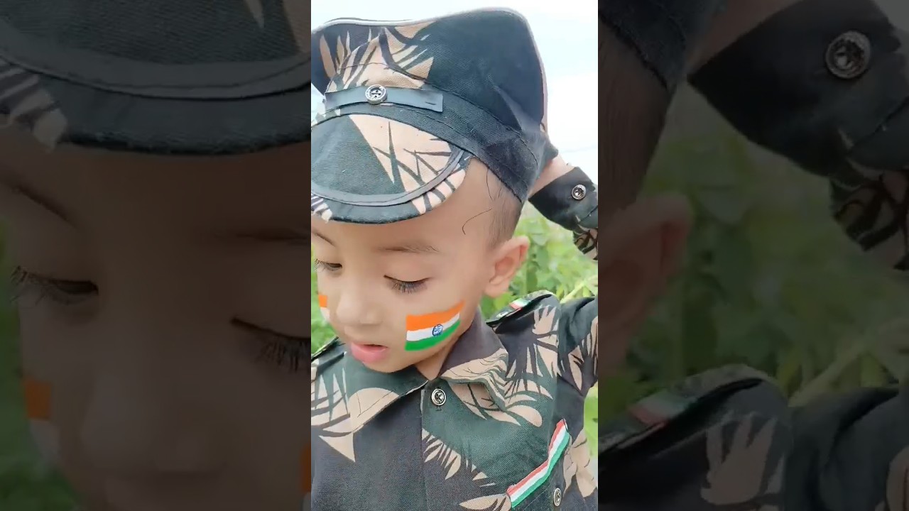 National flag painting on face, Happy Independence day 