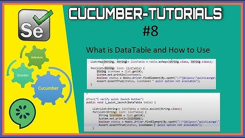 #Tutorials 8 What is data table in cucumber || selenium cucumber