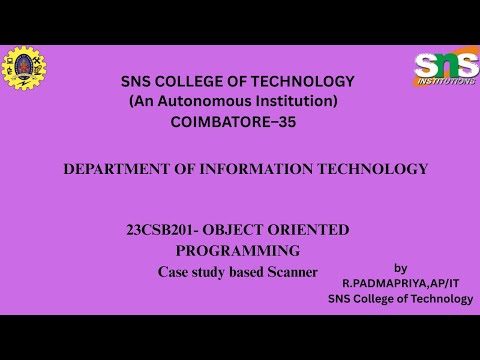Case study based Exception Handling| Object Oriented Programming| SNS Institutions