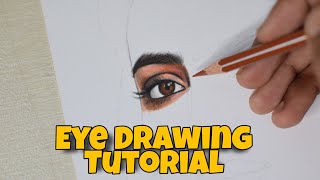 Eye Drawing Tutorial with Doms Color Pencils | How to Draw Malvika Mohanan | Part-2