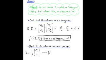 Orthogonal Matrices (Example)